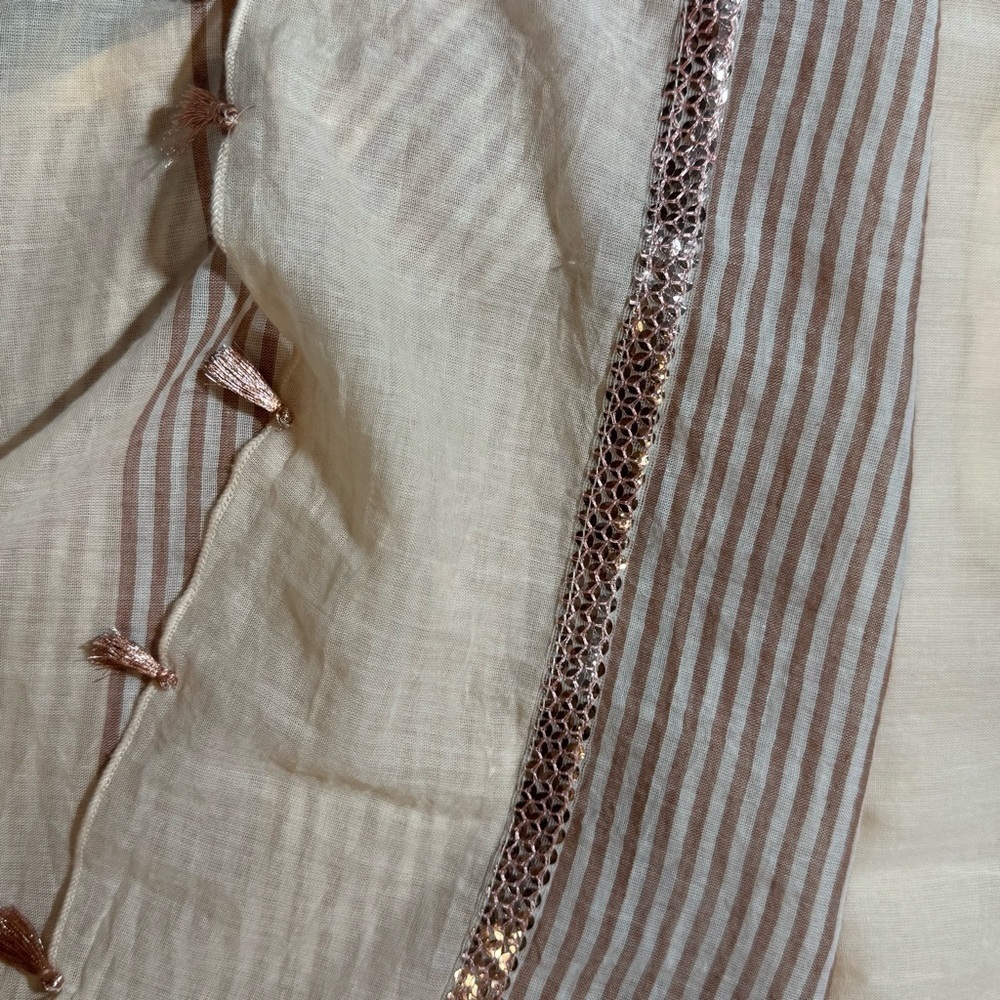 Lula Soul Horizon Maxi in Hazel size Medium Sequined Lined Sheer Resortwear - Picture 12 of 13